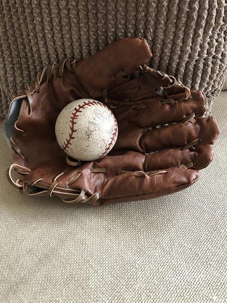 Grote foto baseball handschoen met bal als decoratie set fraai huis en inrichting woningdecoratie