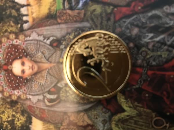 Grote foto massive golden wedding coin of willem alexander postzegels en munten nederland