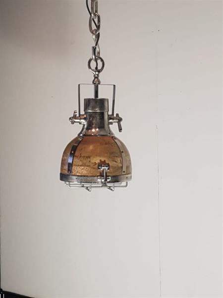 Grote foto hanglamp hout metaal antiek en kunst lampen