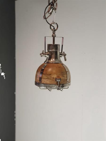 Grote foto hanglamp hout metaal antiek en kunst lampen