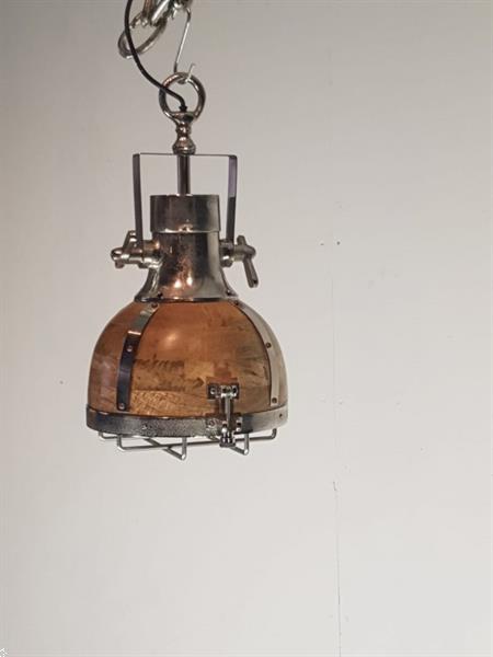 Grote foto hanglamp hout metaal antiek en kunst lampen