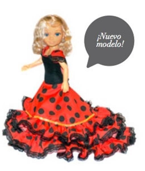 Grote foto spaanse jurk barbie rood zwart kleding dames verkleedkleding