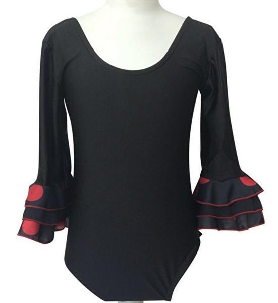 Grote foto flamenco body dames zwart rode stippen met 3 4 mouw maat kleding dames jurken en rokken