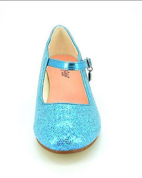 Grote foto spaanse schoenen blauw glamour glitterhartje maat 25 binne kinderen en baby schoenen voor meisjes