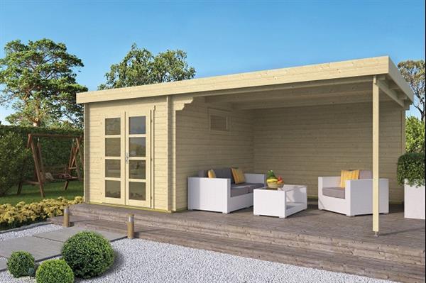 Grote foto blokhut diederick 275x375 cm luifel 360 cm tuin en terras tuinhuisjes en blokhutten