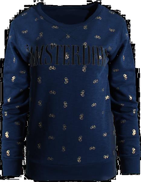 Grote foto fox originals ladies sweater navy bikes gold amsterdam xs kleding dames truien en vesten