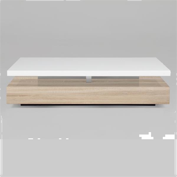 Grote foto salontafel sonoma eiken 117 x 58 x 29 hoogglans wit sonoma huis en inrichting eettafels