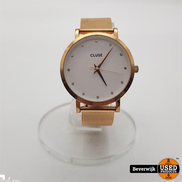 Grote foto cluse dameshorloge rose gold swarovski stenen in nette sta kleding dames horloges