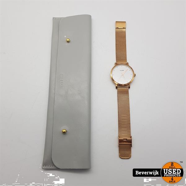 Grote foto cluse dameshorloge rose gold swarovski stenen in nette sta kleding dames horloges