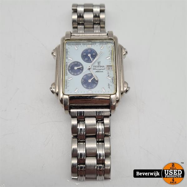 Grote foto festina horloge f6561 blauw wit zilver in goede staat kleding dames horloges