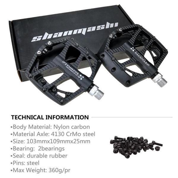 Grote foto shanmashi np 1 1pair nylon carbon fiber pedal non slip comfo fietsen en brommers algemeen