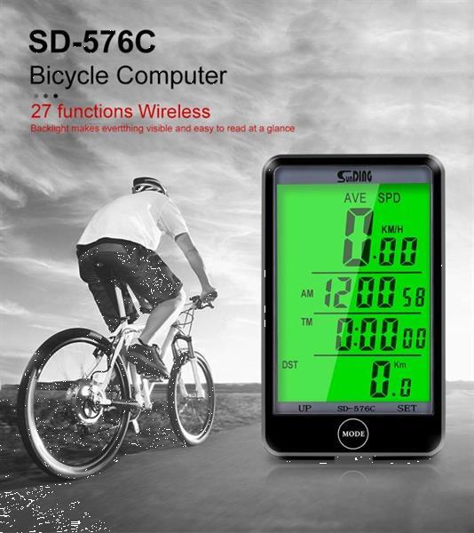 Grote foto sunding sd 576c bicycle lcd backlight stopwatch bike speedom motoren overige accessoires