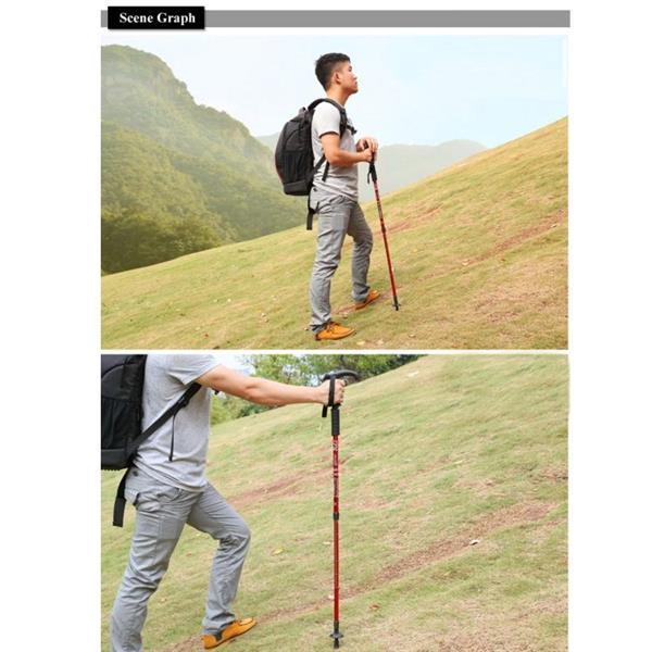 Grote foto 132cm retractable three outdoor trekking poles telescopic caravans en kamperen kampeertoebehoren