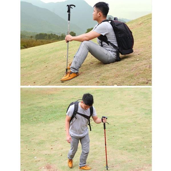 Grote foto 132cm retractable three outdoor trekking poles telescopic caravans en kamperen kampeertoebehoren