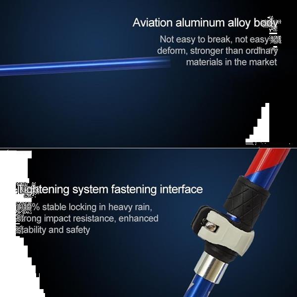 Grote foto 5 knooppunt portable opvouwbaar aluminium bergstokken wandel caravans en kamperen kampeertoebehoren