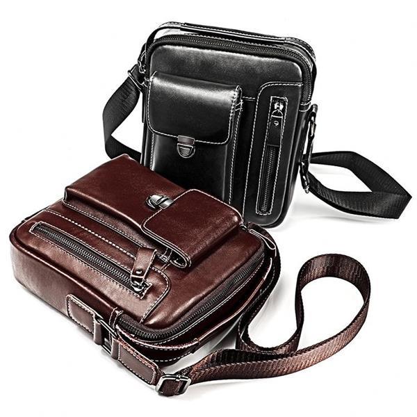 Grote foto 6029 multifunctionele fashion top grain leather messenger ba caravans en kamperen kampeertoebehoren