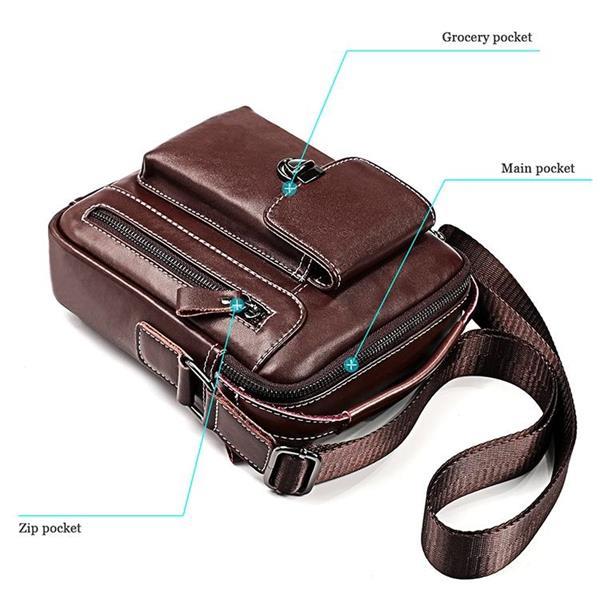 Grote foto 6029 multifunctionele fashion top grain leather messenger ba caravans en kamperen kampeertoebehoren