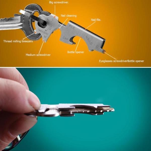 Grote foto 8 in 1 multitools edc stainless steel keychain outdoor survi caravans en kamperen kampeertoebehoren