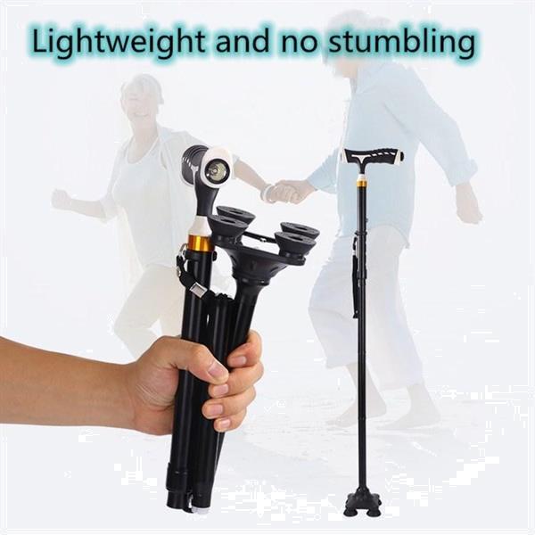 Grote foto aluminum alloy folding lighted crutches elderly telescopic n caravans en kamperen kampeertoebehoren