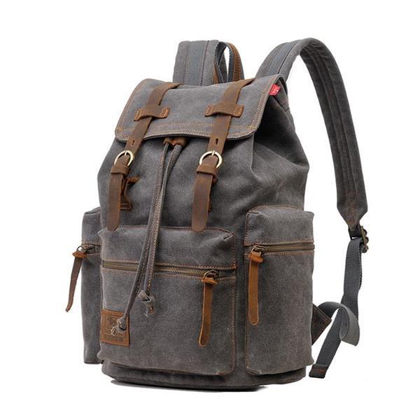 Grote foto augur 1039 large student retro canvas backpack schouders lap caravans en kamperen kampeertoebehoren