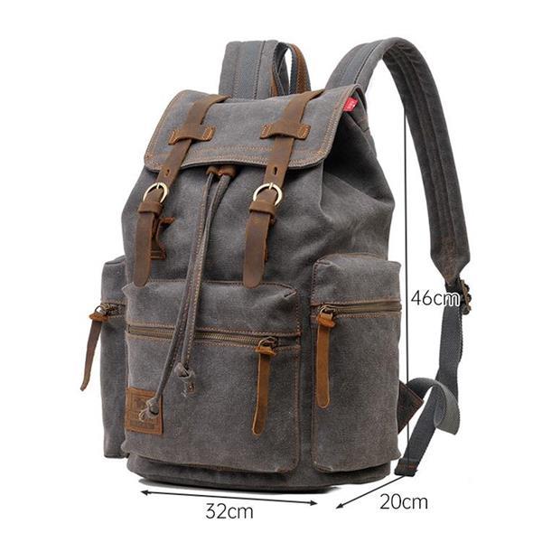 Grote foto augur 1039 large student retro canvas backpack schouders lap caravans en kamperen kampeertoebehoren