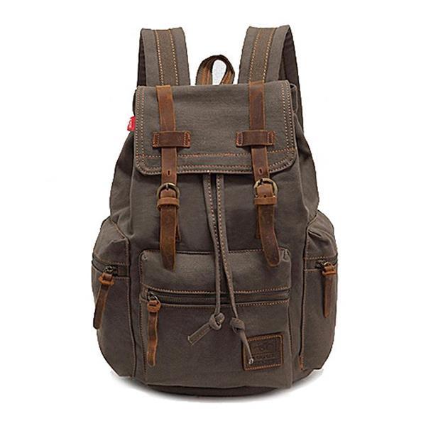 Grote foto augur 1039 mannen retro canvas backpack schouders laptop bag caravans en kamperen kampeertoebehoren