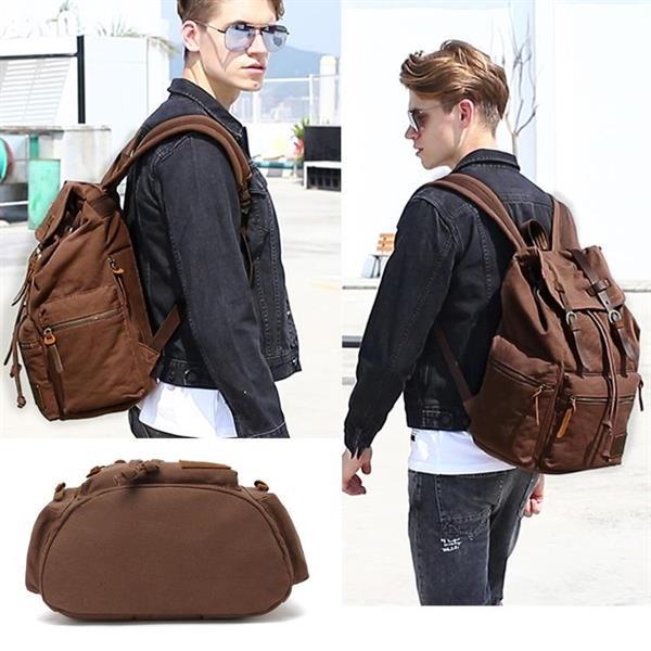 Grote foto augur 1039 mannen retro canvas backpack schouders laptop bag caravans en kamperen kampeertoebehoren