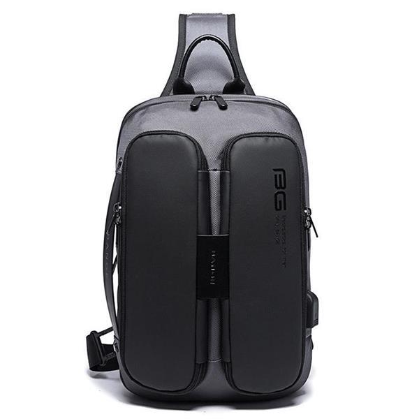 Grote foto bange fashion casual schoudertas outdoor usb borst bag grij caravans en kamperen kampeertoebehoren