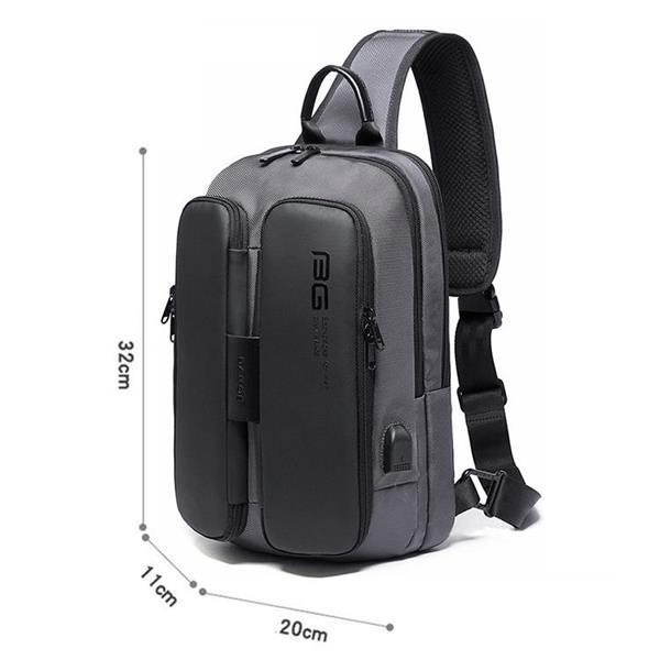 Grote foto bange fashion casual schoudertas outdoor usb borst bag grij caravans en kamperen kampeertoebehoren