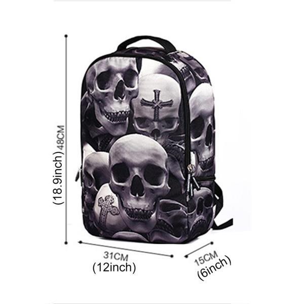 Grote foto cross skull pattern print travel backpack school shoulders b caravans en kamperen kampeertoebehoren