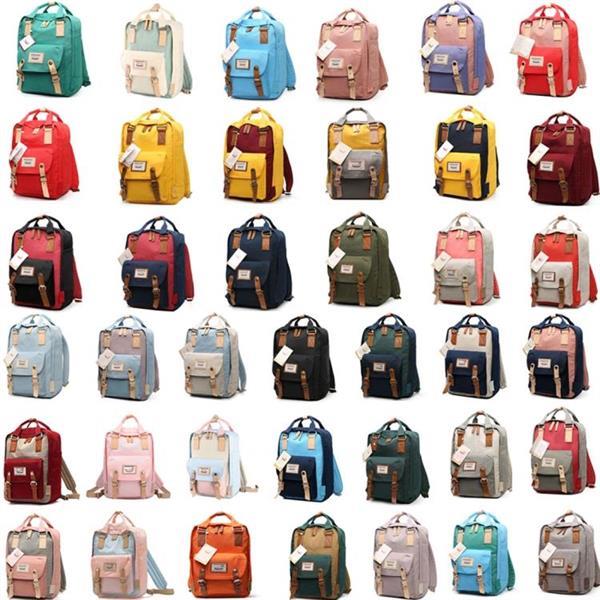 Grote foto fashion casual travel backpack laptop tas student met hengse caravans en kamperen kampeertoebehoren