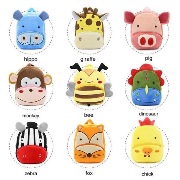 Grote foto kids 3d animal velvet backpacks children cartoon kindergarte caravans en kamperen kampeertoebehoren