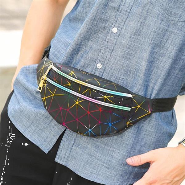 Grote foto laser pattern pu leather taille zakken vrouwen fanny pack si caravans en kamperen kampeertoebehoren