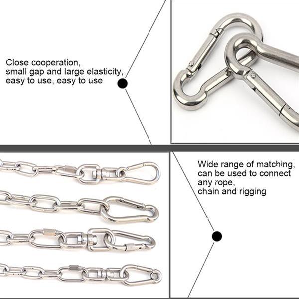 Grote foto m10 rvs karabijnhaak spring hook multi hulpmiddel mountainee caravans en kamperen kampeertoebehoren