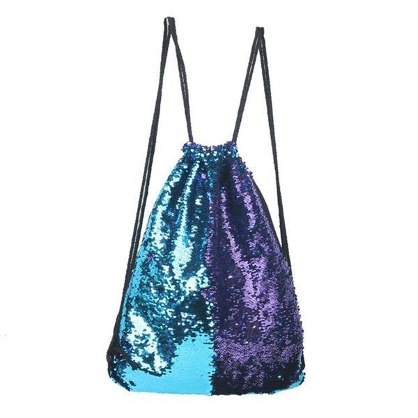 Grote foto mermaid glittering sequin drawstring sports backpack shoulde caravans en kamperen kampeertoebehoren