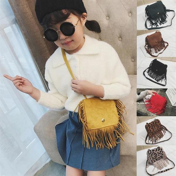 Grote foto mini messenger bag cute tassel design kids coin purses child caravans en kamperen kampeertoebehoren