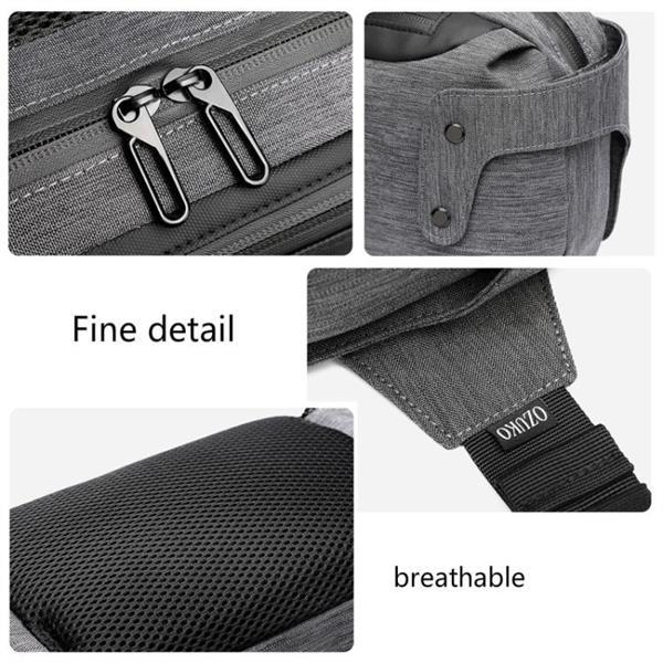 Grote foto ozuko 9360 outdoor waterdichte heren sport heuptas messenger caravans en kamperen kampeertoebehoren