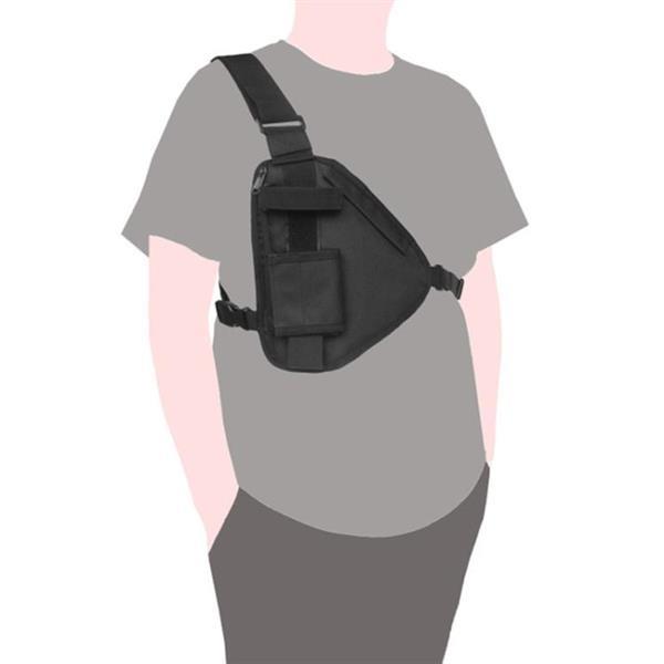 Grote foto sport outdoor vest chest zak voor walkie talkie zwart caravans en kamperen kampeertoebehoren