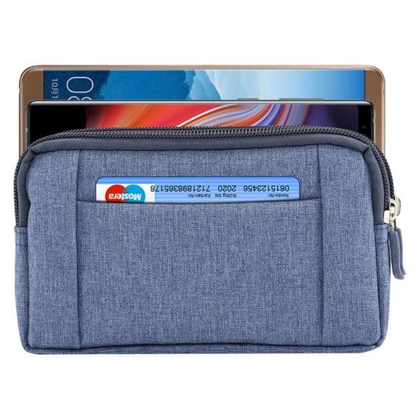 Grote foto sports denim universal phone bag waist bag for 5.5 6.3 inch caravans en kamperen kampeertoebehoren