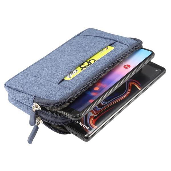 Grote foto sports denim universal phone bag waist bag for 5.5 6.3 inch caravans en kamperen kampeertoebehoren