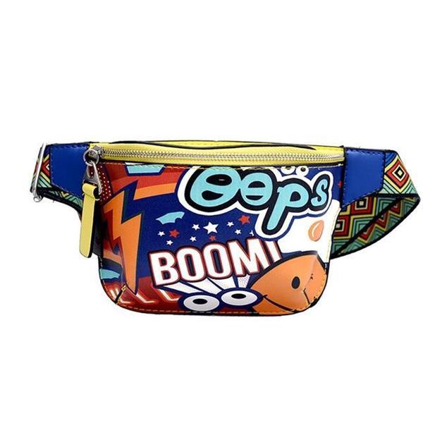 Grote foto vrouwen personality cute fanny pack pu leather graffiti heup caravans en kamperen kampeertoebehoren