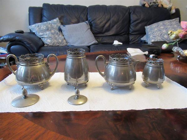 Grote foto antiek complete tinnen koffie thee servies antiek en kunst tin