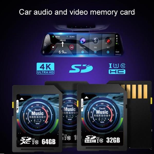 Grote foto zsuit 64gb high speed class10 car audio and video sd memory computers en software geheugens