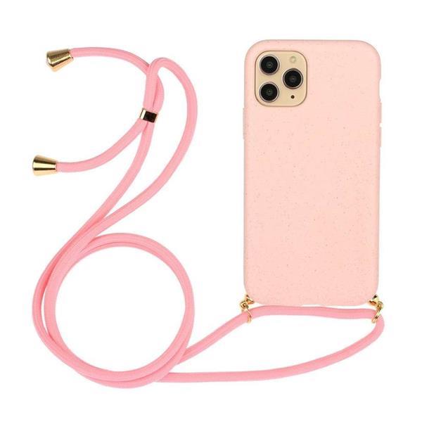 Grote foto soft tpu apple iphone 12 mini hoesje met koord roze telecommunicatie apple iphone