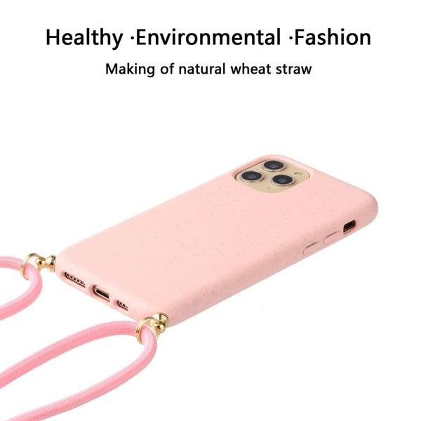 Grote foto soft tpu apple iphone 12 mini hoesje met koord roze telecommunicatie apple iphone