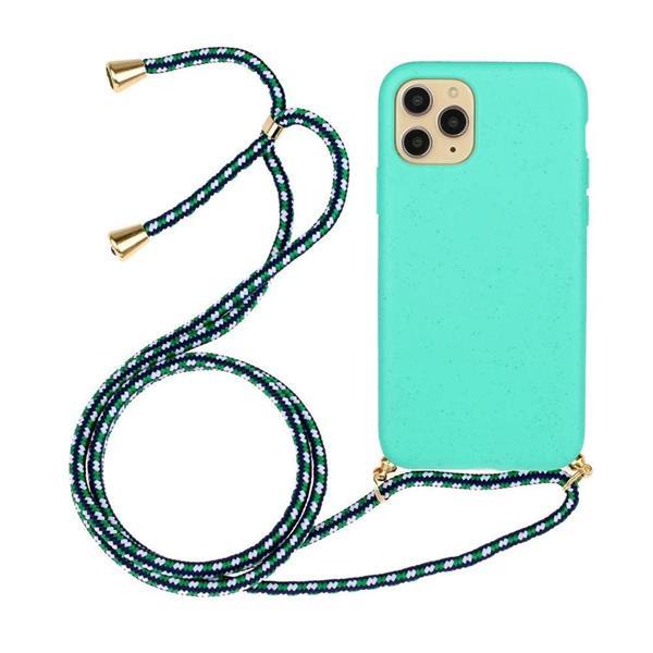 Grote foto apple iphone 12 pro max soft tpu case with strap blauw telecommunicatie apple iphone