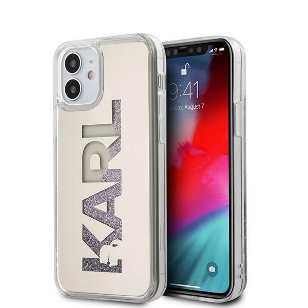 Grote foto apple iphone 12 mini zilver backcover hoesje liquid glitte telecommunicatie apple iphone
