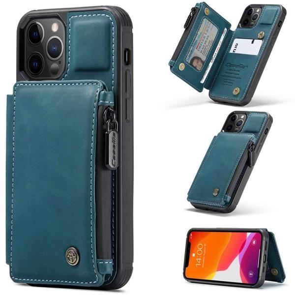 Grote foto caseme apple iphone 12 pro max back cover wallet case blauw telecommunicatie apple iphone