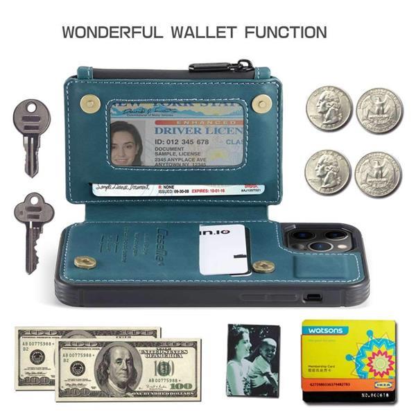 Grote foto caseme apple iphone 12 pro max back cover wallet case blauw telecommunicatie apple iphone