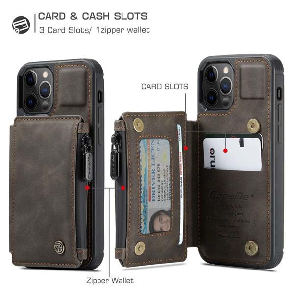 Grote foto caseme apple iphone 12 pro max back cover wallet case coffee telecommunicatie apple iphone